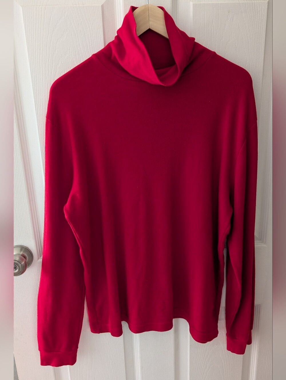 Charter Club Red Turtleneck Top, 100% Cotton